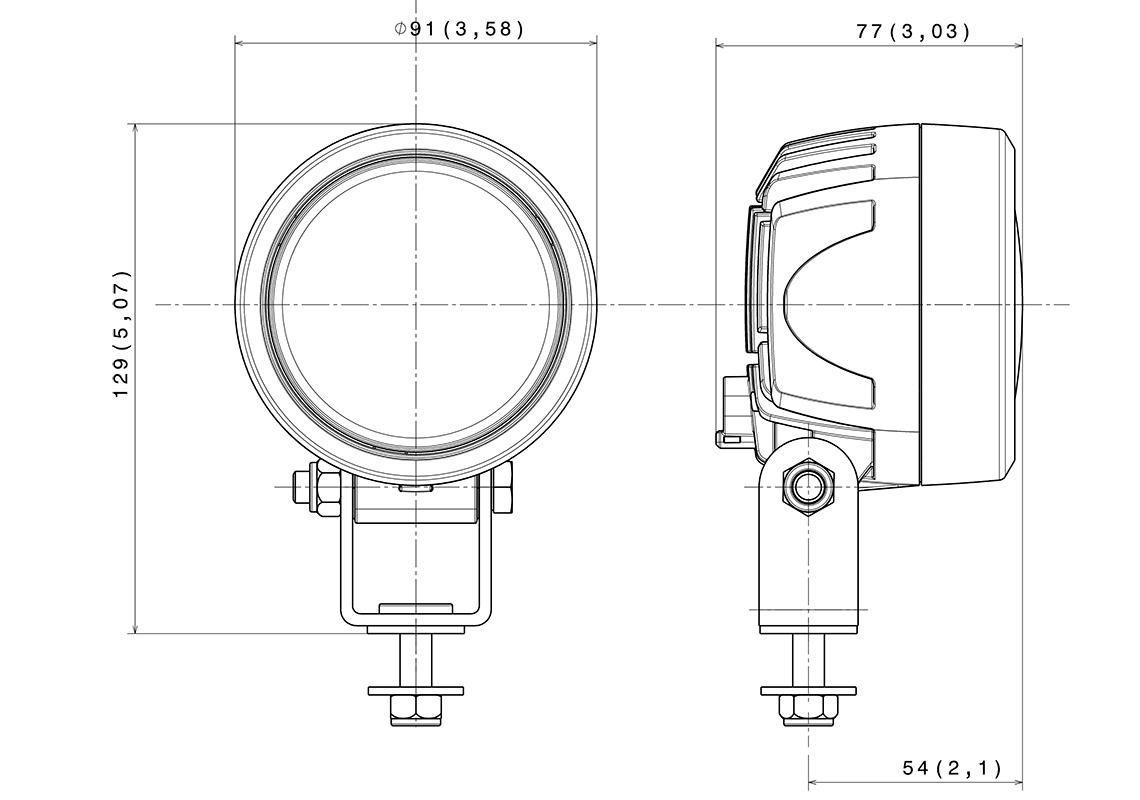 LED R23 reverse homologated work light 1500 Lumen